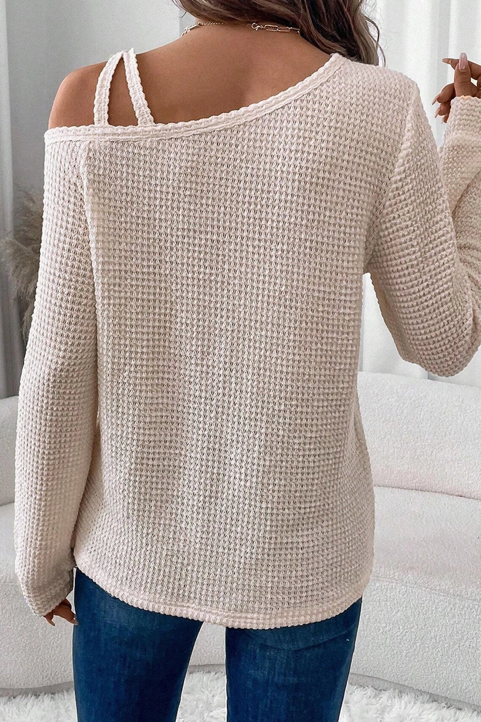 Ashley Knit Asymmetrical Shoulder Top