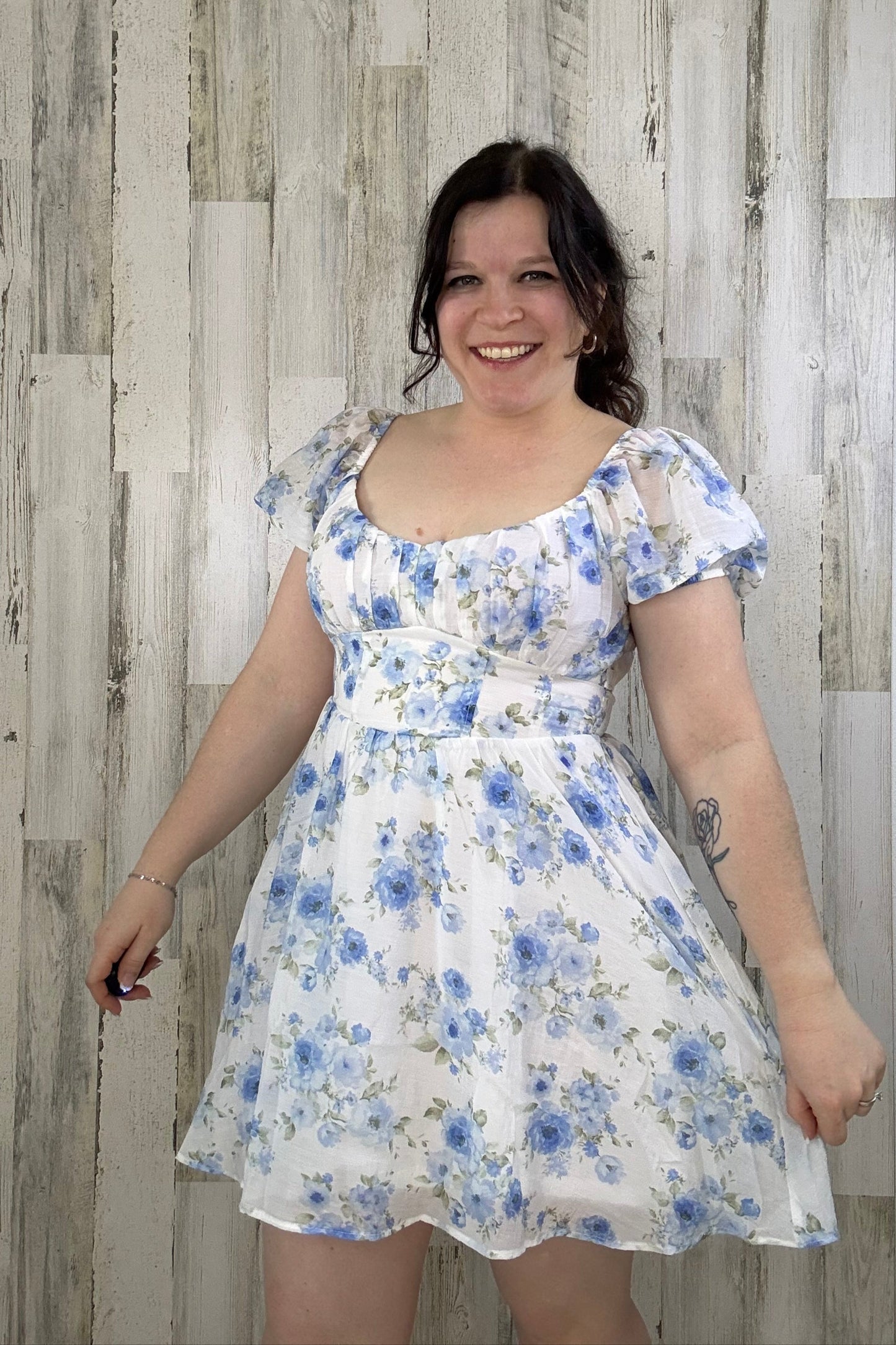 Kara Floral Back Tie Mini Dress