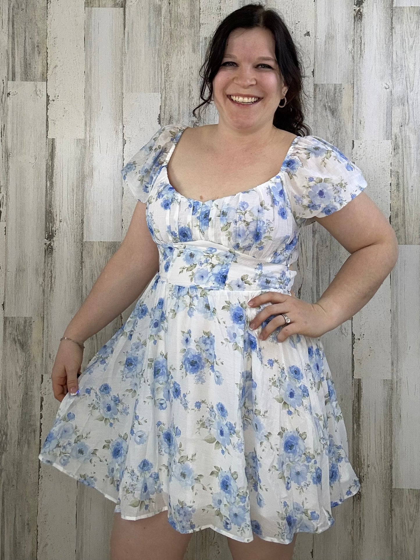 Kara Floral Back Tie Mini Dress