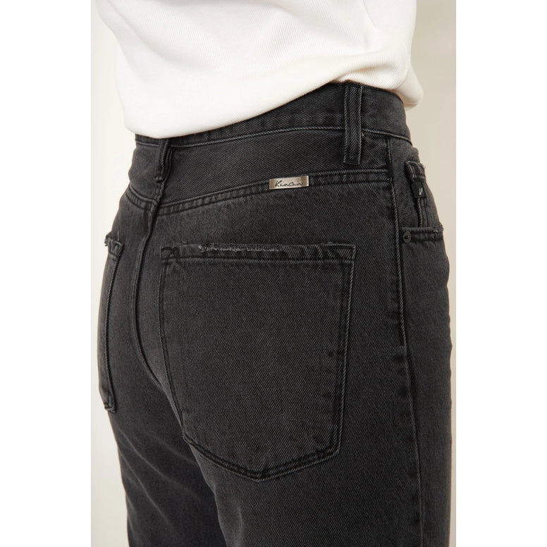 Kancan Ultra High Rise 90's Boyfriend Jean Black Stone Wash