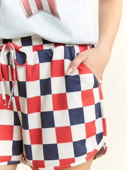 Checkered USA Shorts