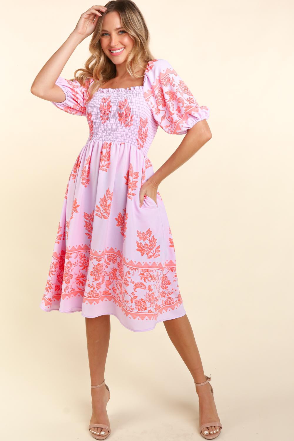 SMOCKING ELBOW BUBBLE PUFF SLEEVE WITH POCKET