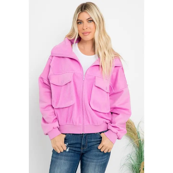Cozy Fleece Zip with Cargo Pockets