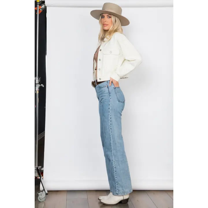 Murphy Crop White Jean Jacket