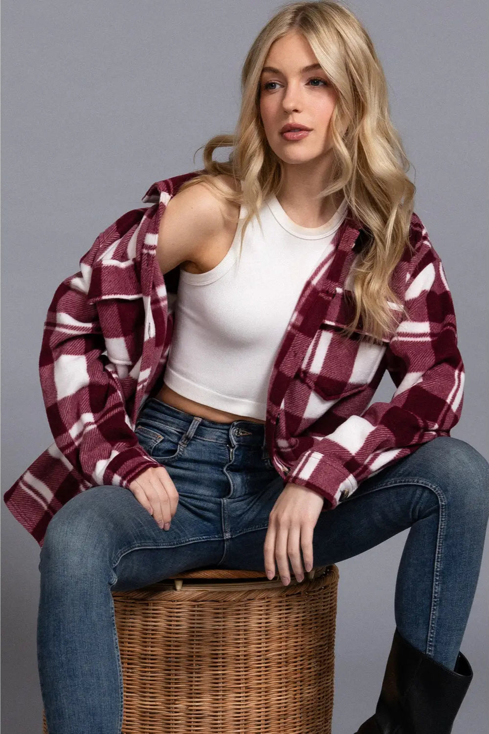 Frankie Plaid Fleece Shacket