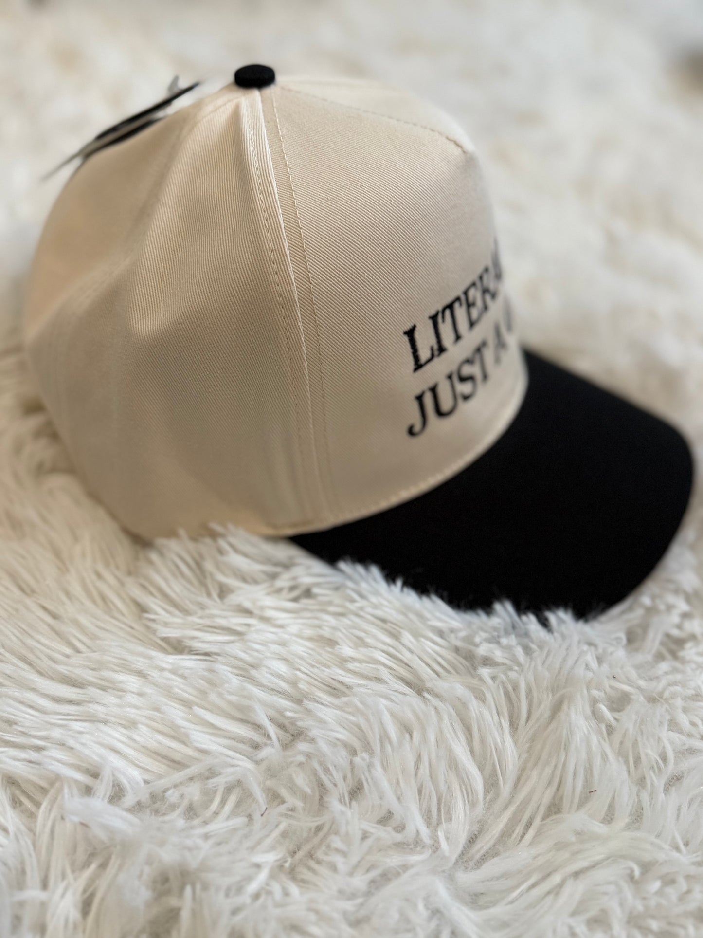 Literally Just A Girl Trucker Hat - Black