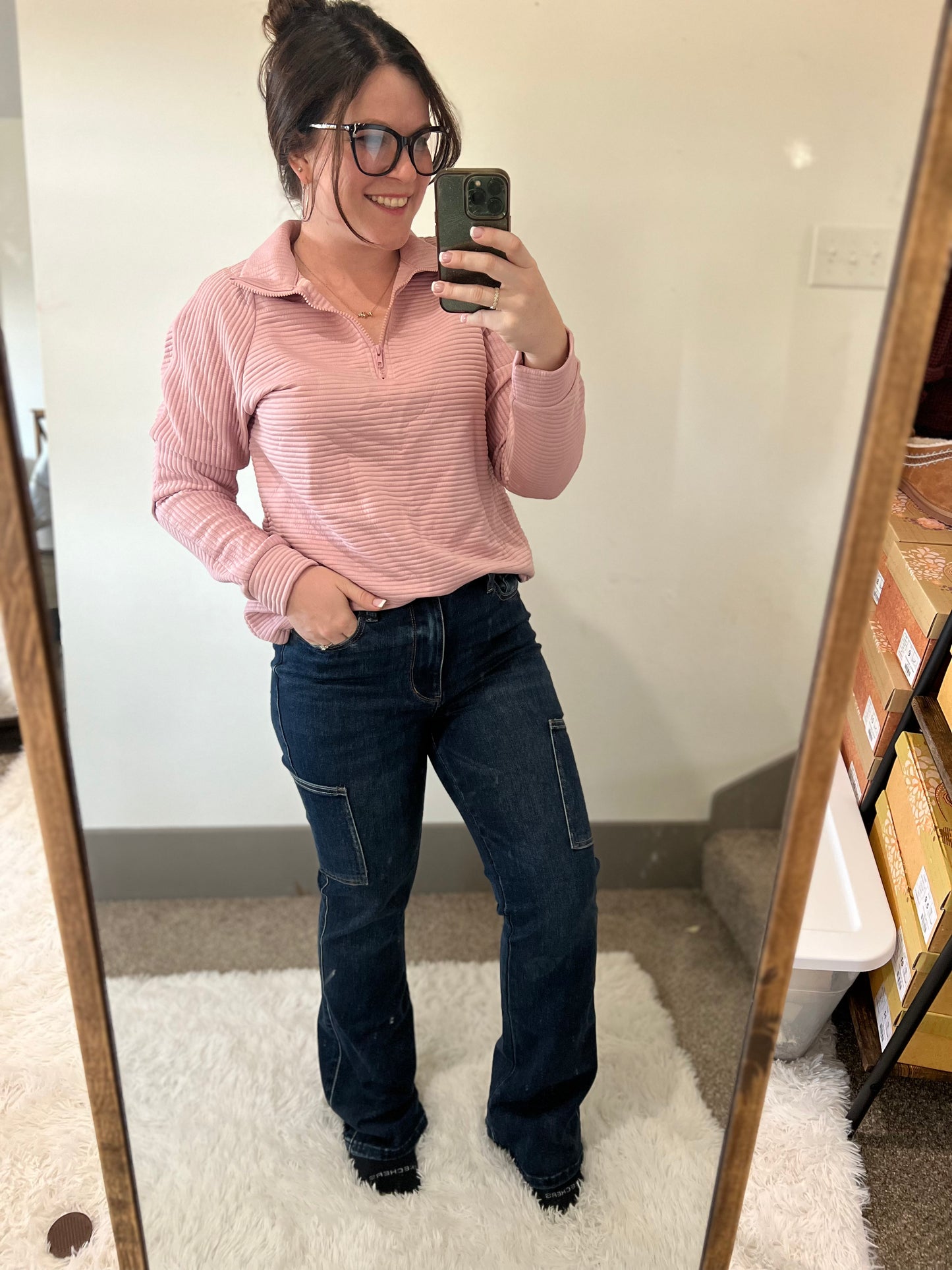 Holly High Waisted Cargo Bootcut Jeans