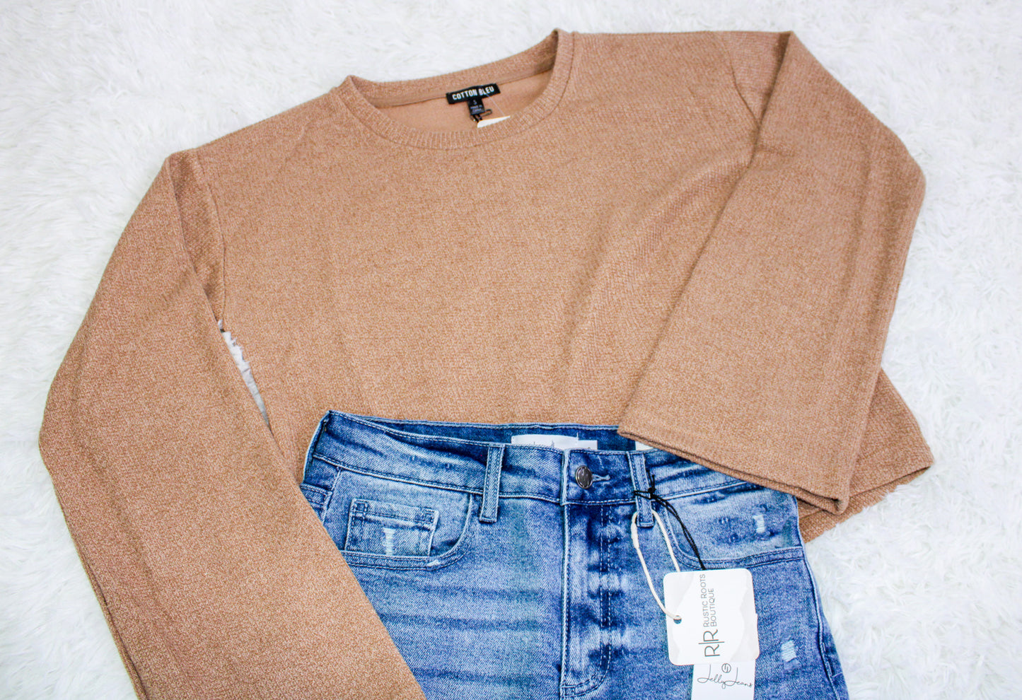 Bell Sleeve Ribbed Pullover Sweater