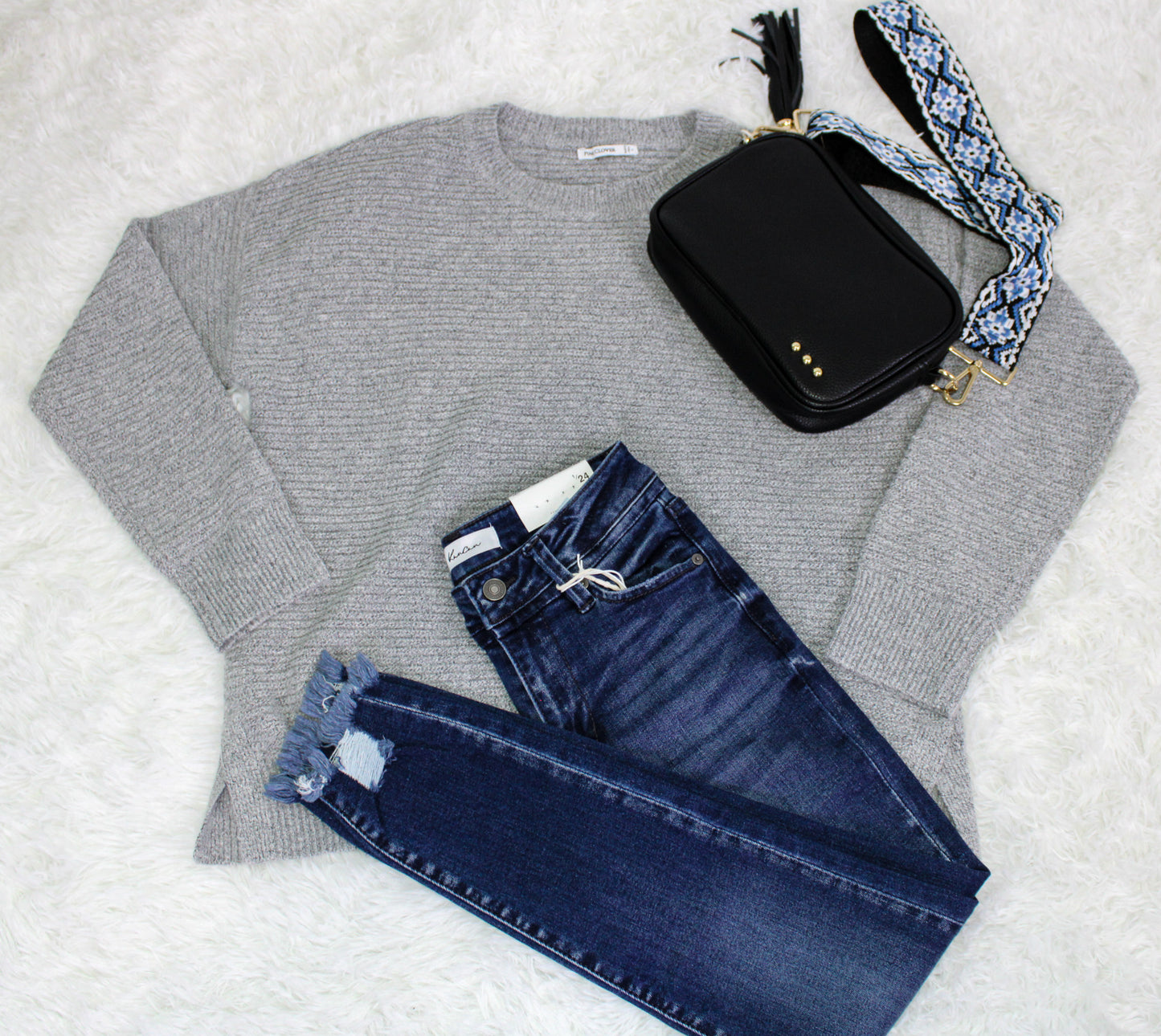 Ribbed Side Slit Sweater