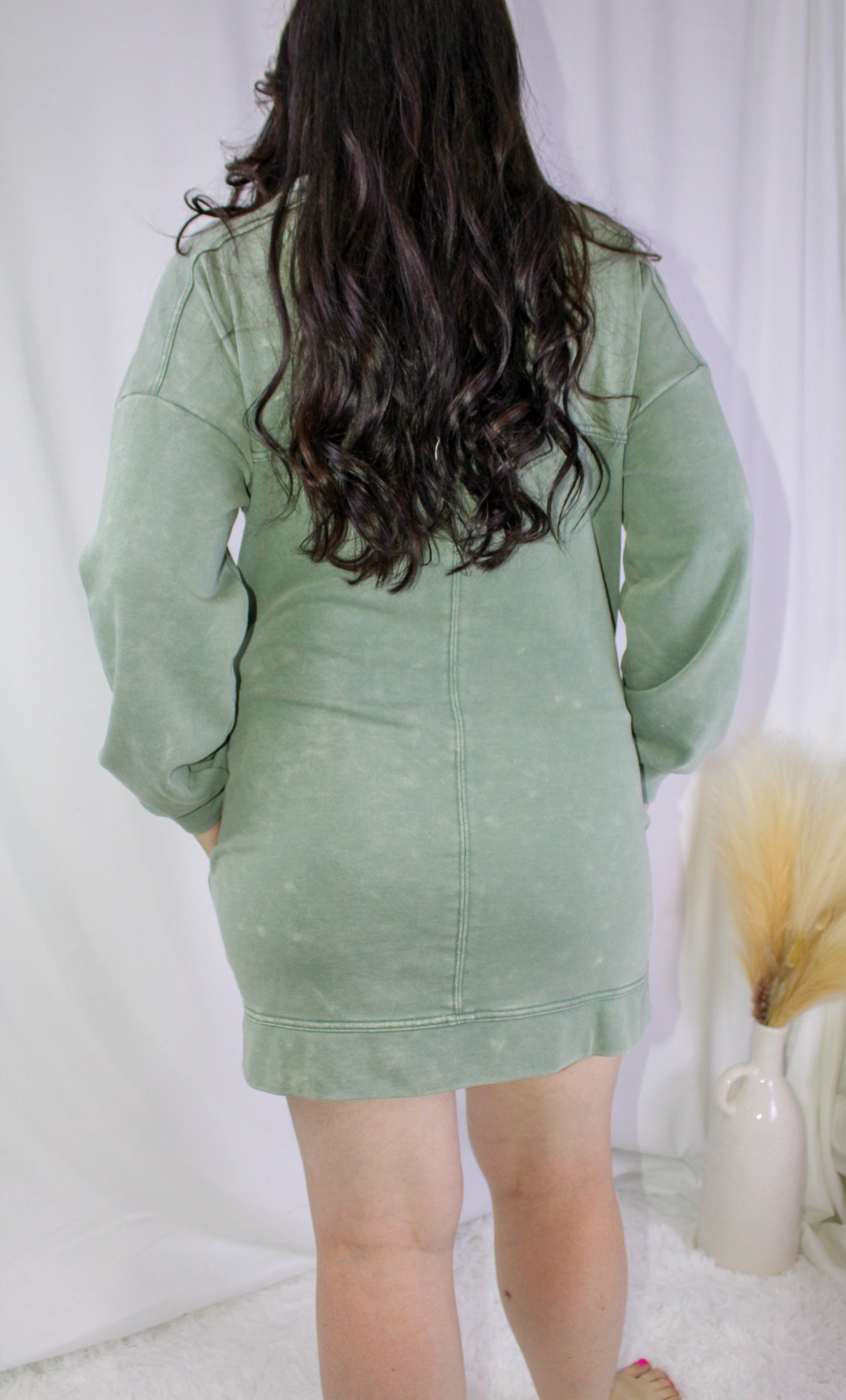 Mineral Washed Oversized Knit Sweater Dress