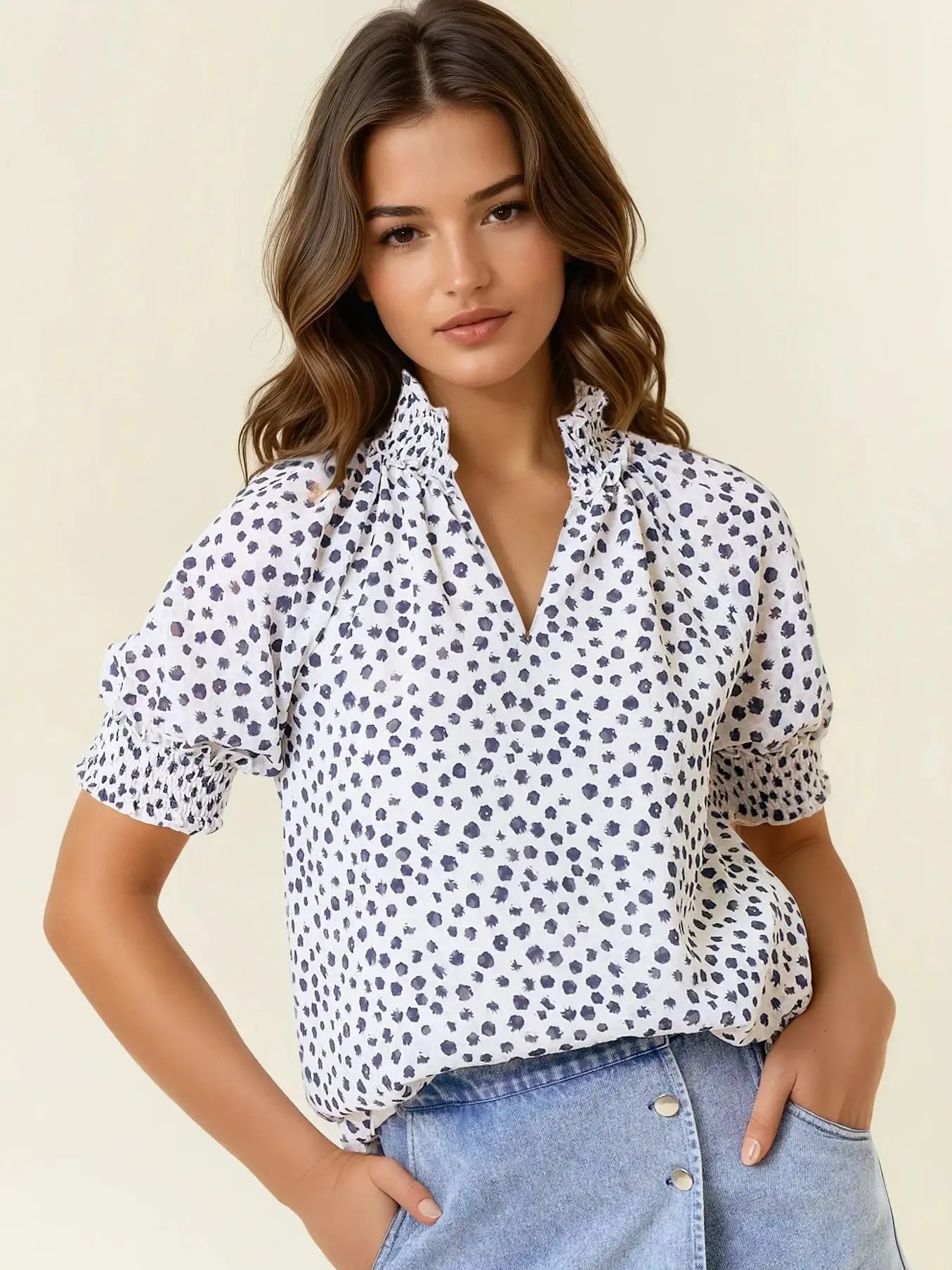 Jackie Dot Blouse