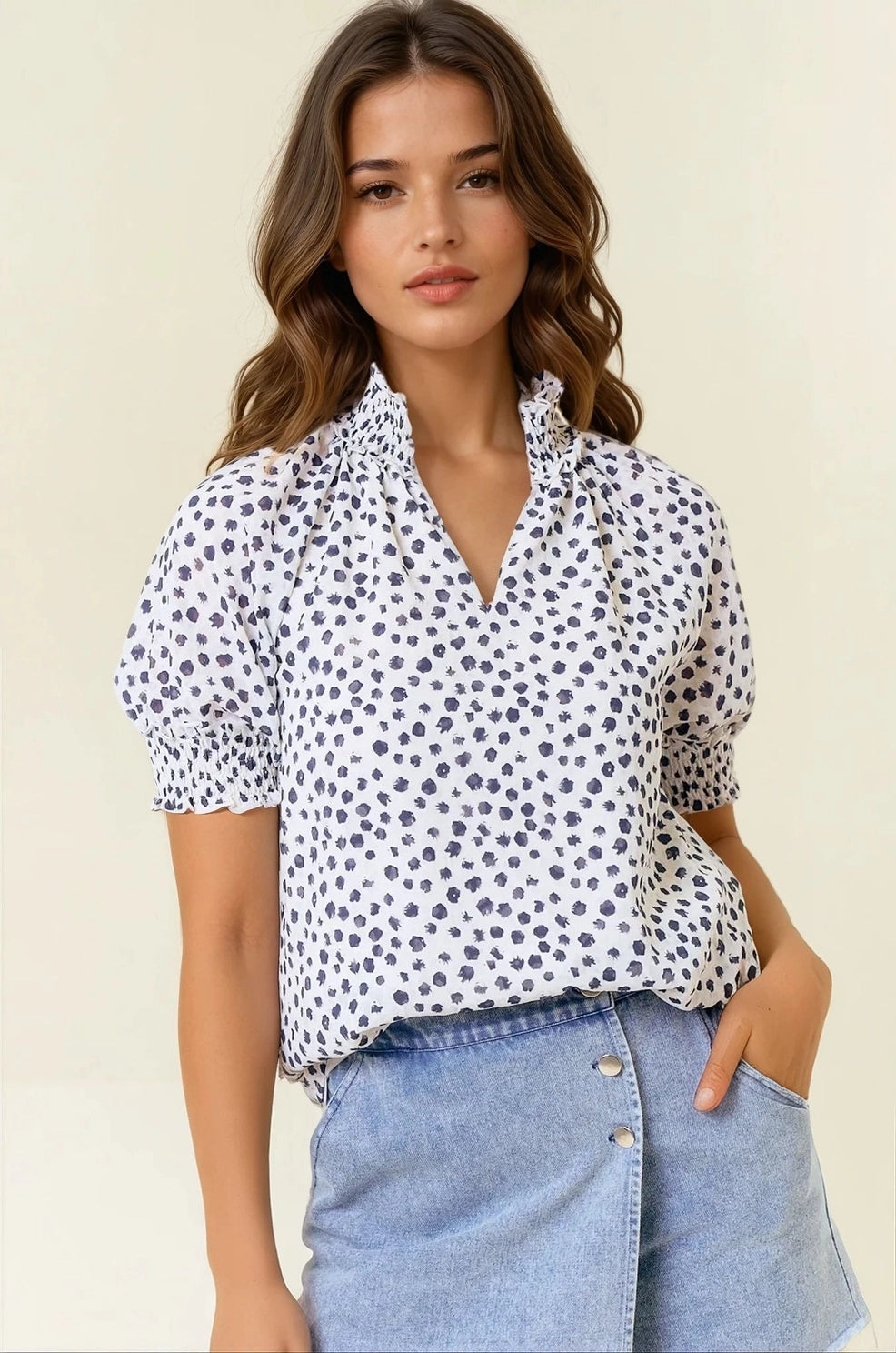 Jackie Dot Blouse