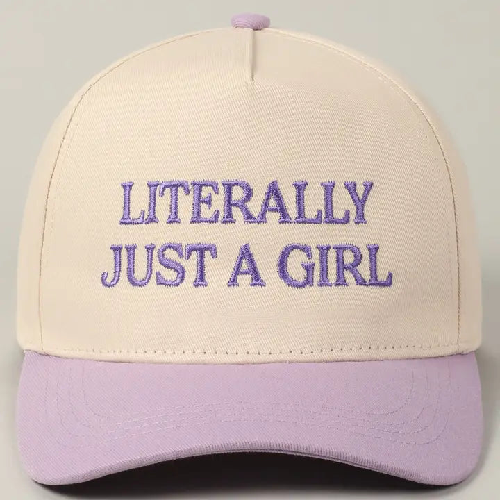 Literally Just A Girl Trucker Hat - LAVENDER