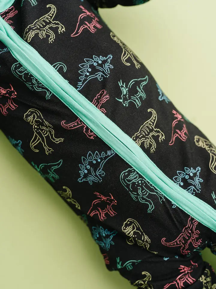 Neon Dino Bamboo Sleeper