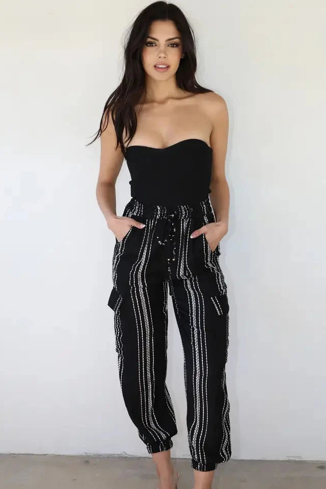 Nikki Striped Cargo Jogger