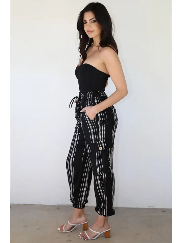Nikki Striped Cargo Jogger