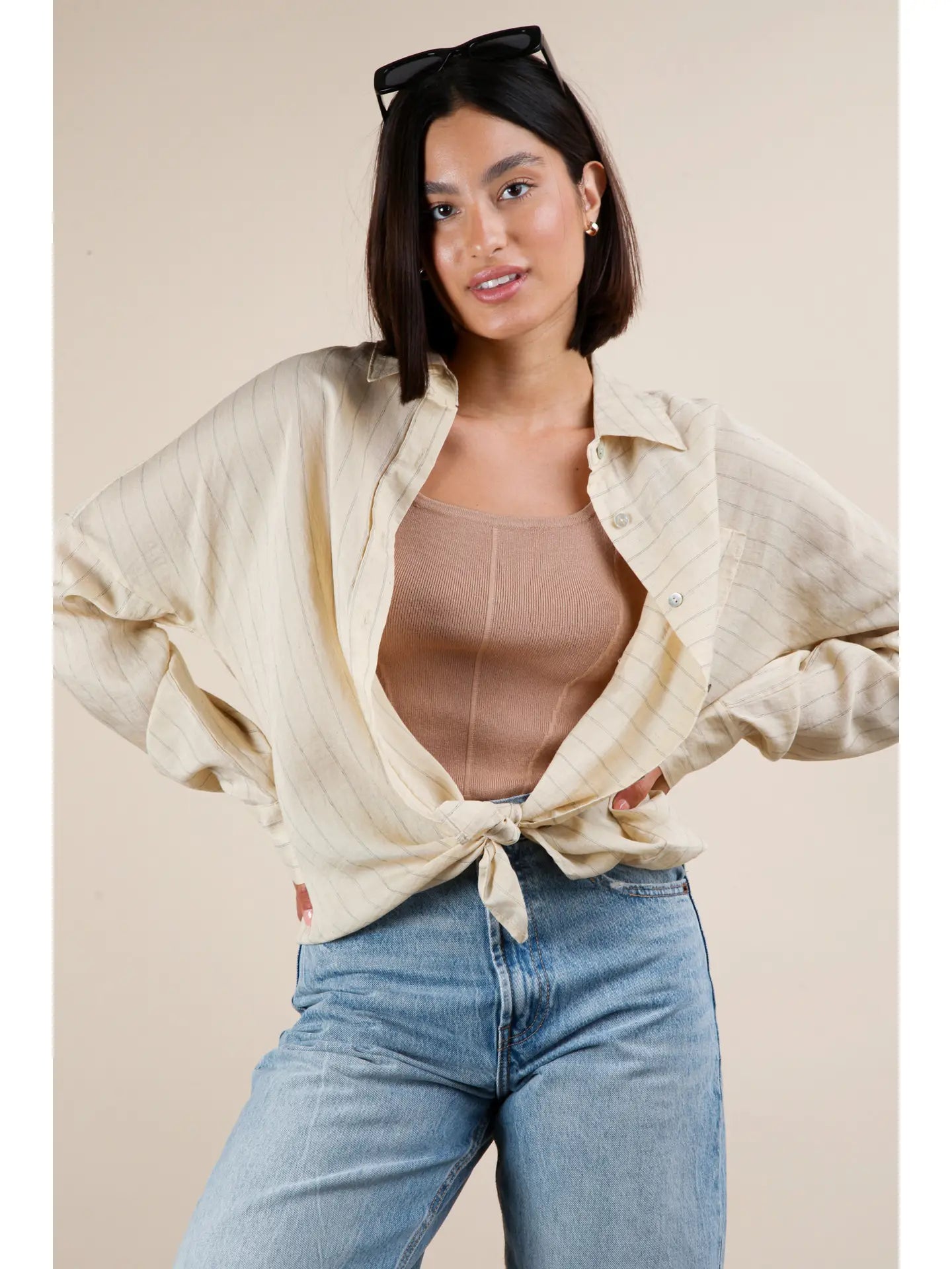 Nora Stripe Button Up