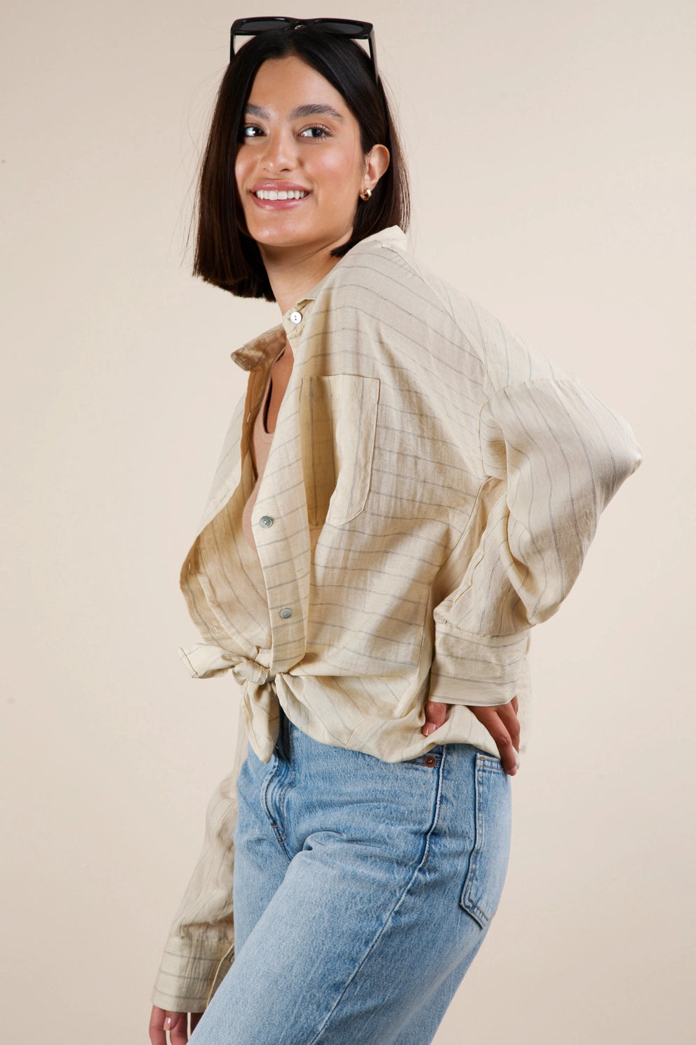 Nora Stripe Button Up