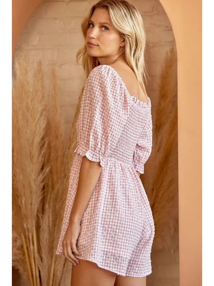 Amanda Gingham Romper