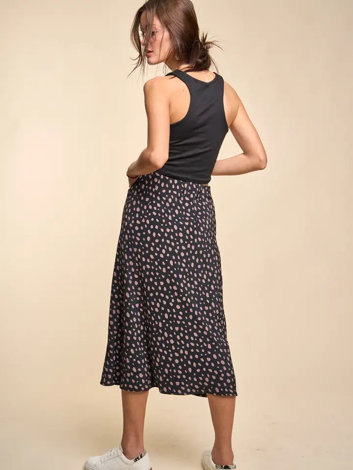 Dalmatian Print Midi Skirt