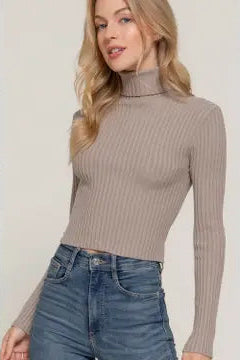 Tess Fitted Crop Turtle Neck