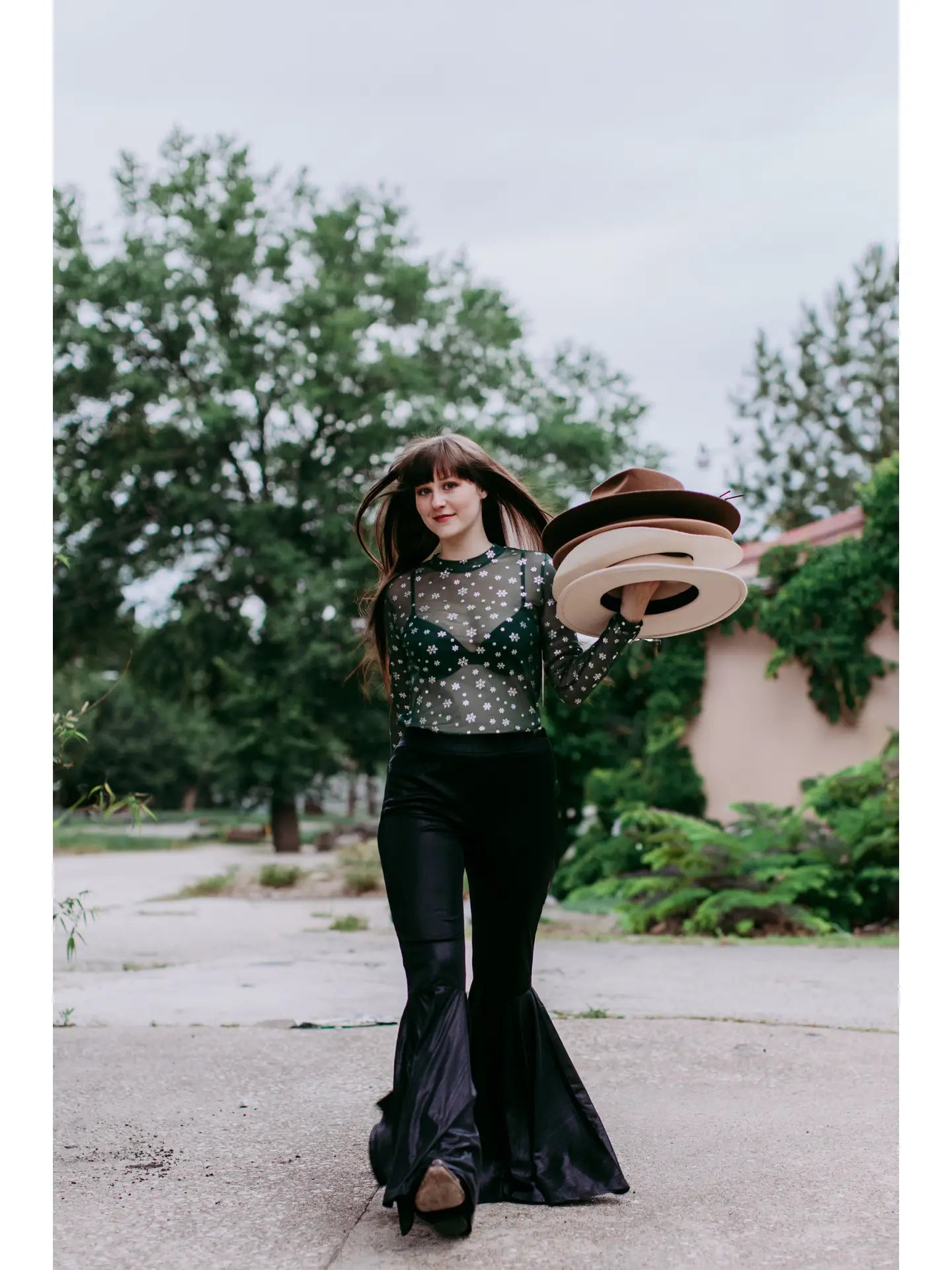 Sparkle Foil Snowflake Mesh Top