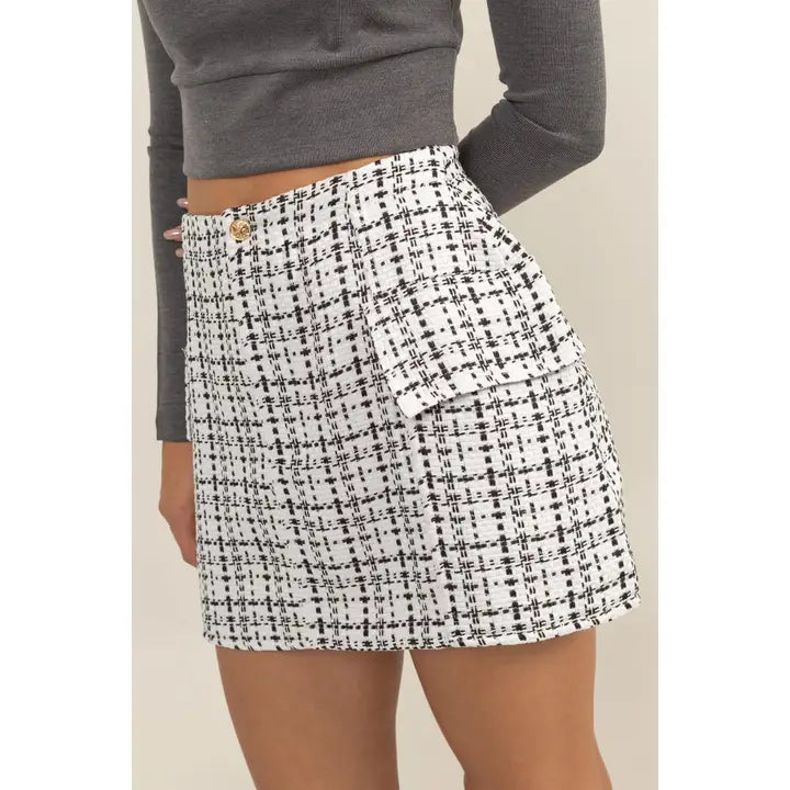 Tess Tweed A-Line Mini Skirt