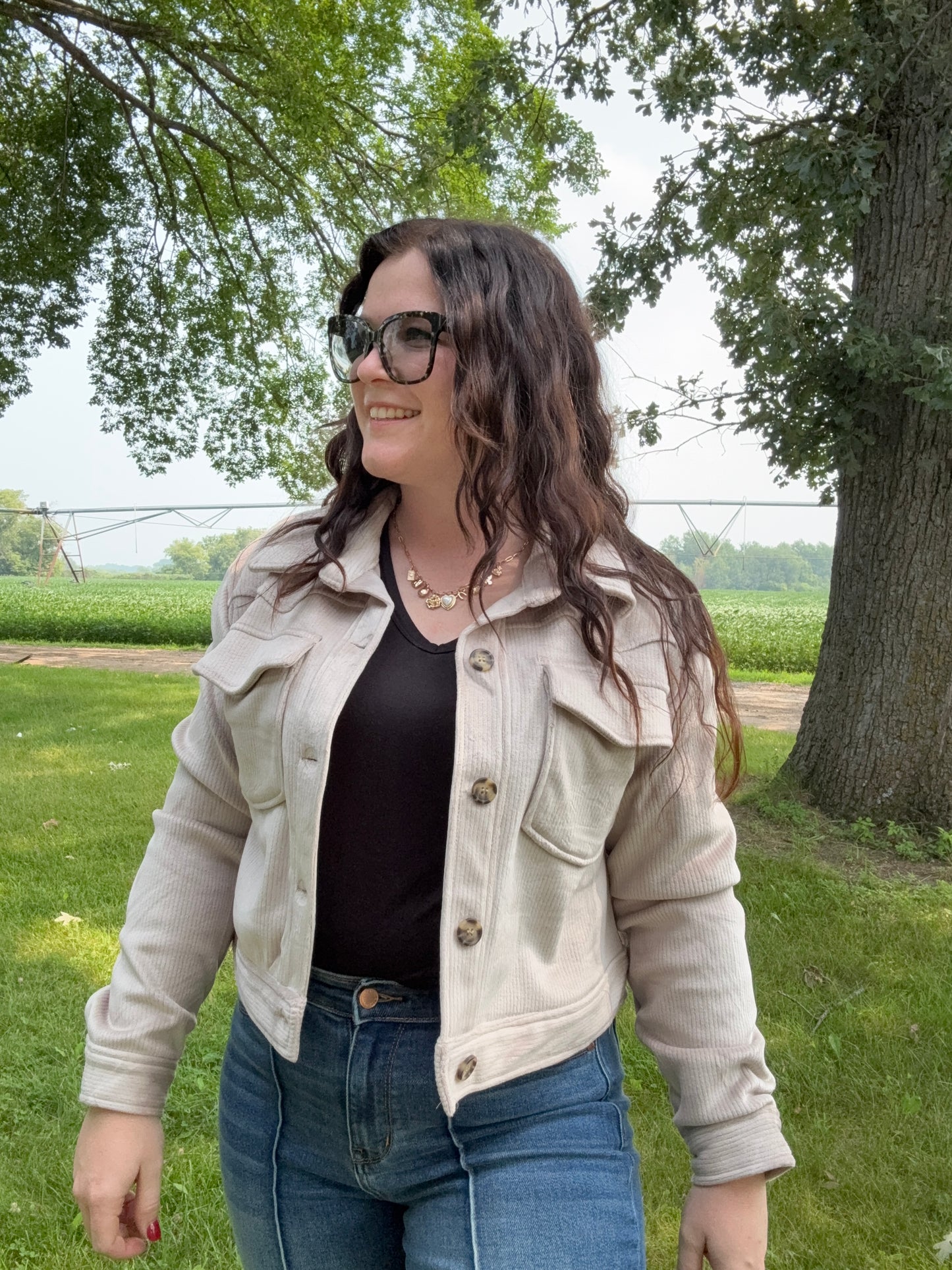 Hannah Velvet Corduroy Crop Jacket