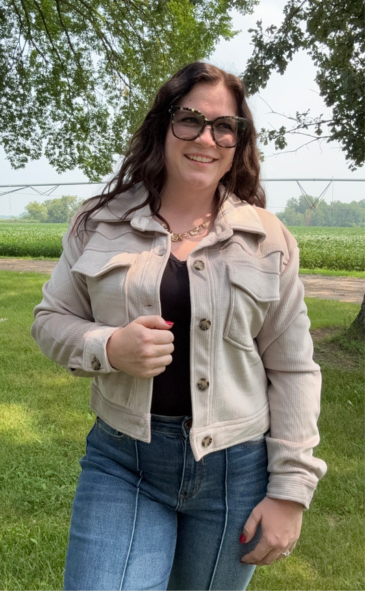 Hannah Velvet Corduroy Crop Jacket