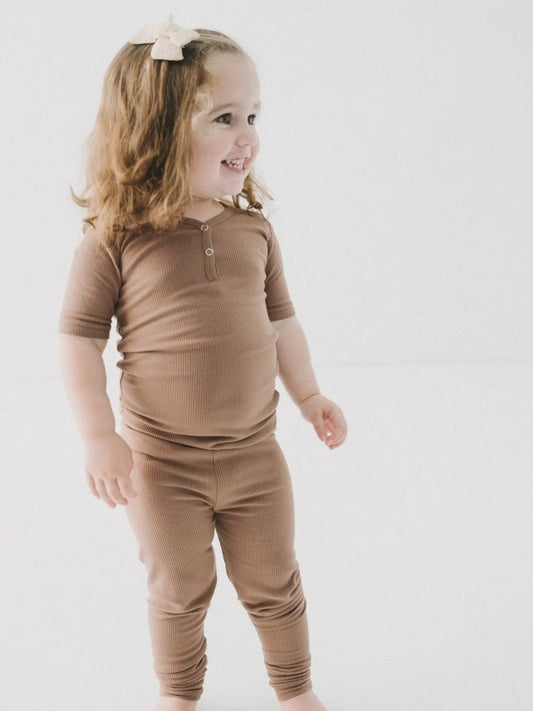 Arlo Ribbed Mocha 2pc Set