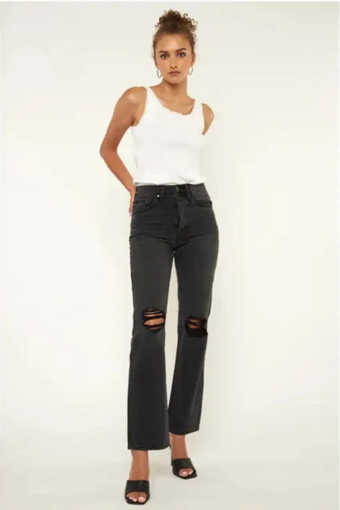 Kancan Ultra High Rise 90's Boyfriend Jean Black Stone Wash – Rustic ...