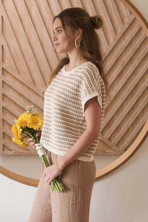Cass Stripe Crochet Sweater