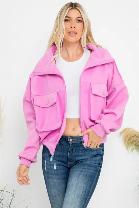 Cozy Fleece Zip with Cargo Pockets