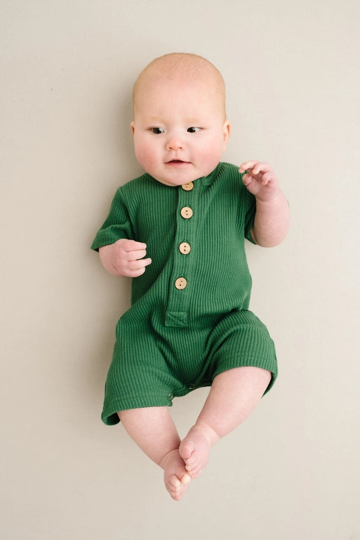 Emerald Ribbed Romper