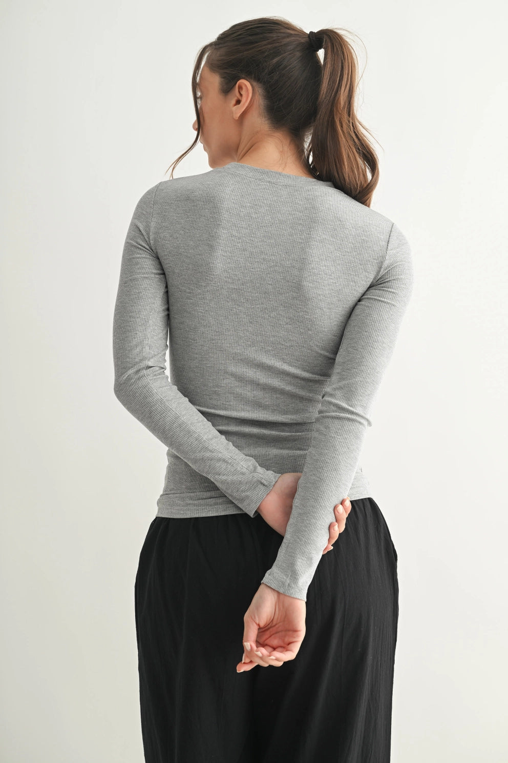Essential Micro Ribbed Long Sleeve