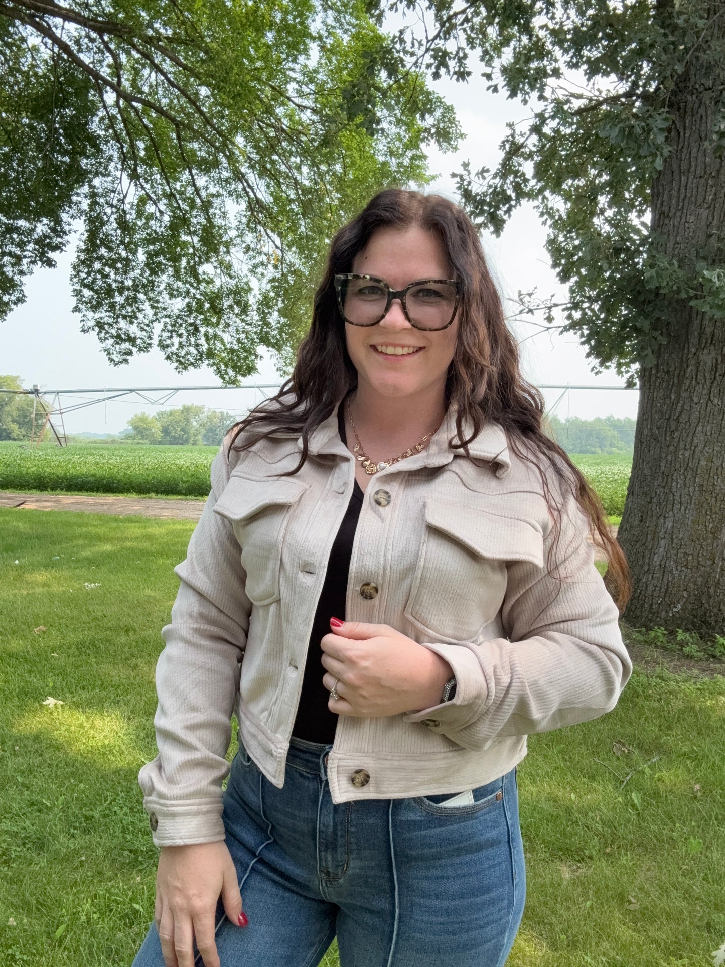 Hannah Velvet Corduroy Crop Jacket