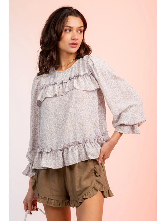 Fionna Floral Ruffle Blouse