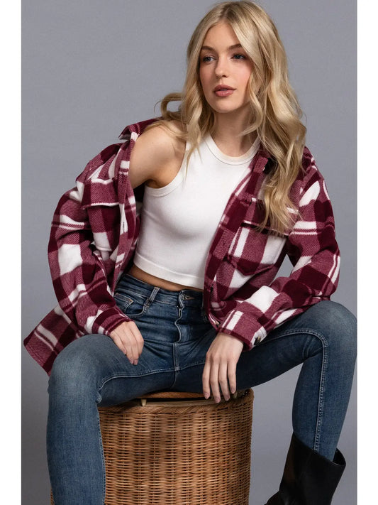 Frankie Plaid Fleece Shacket