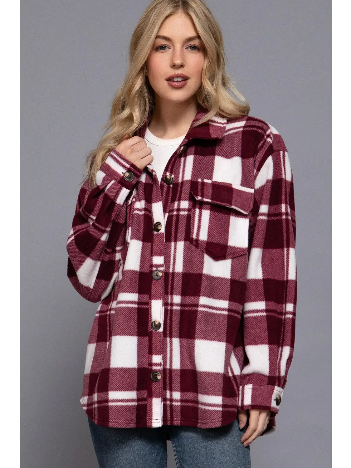 Frankie Plaid Fleece Shacket