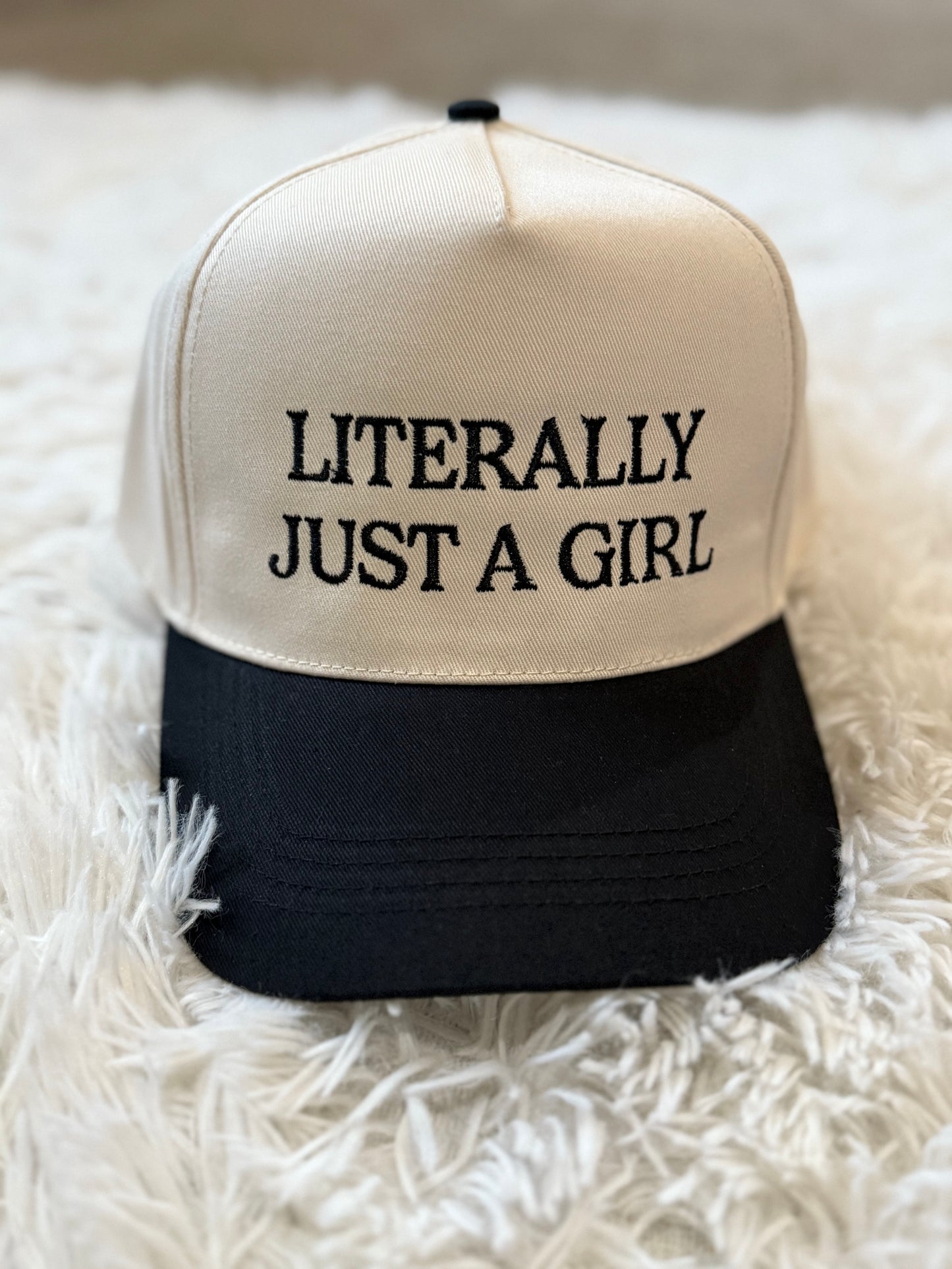 Literally Just A Girl Trucker Hat - Black