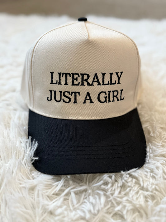 Literally Just A Girl Trucker Hat - Black