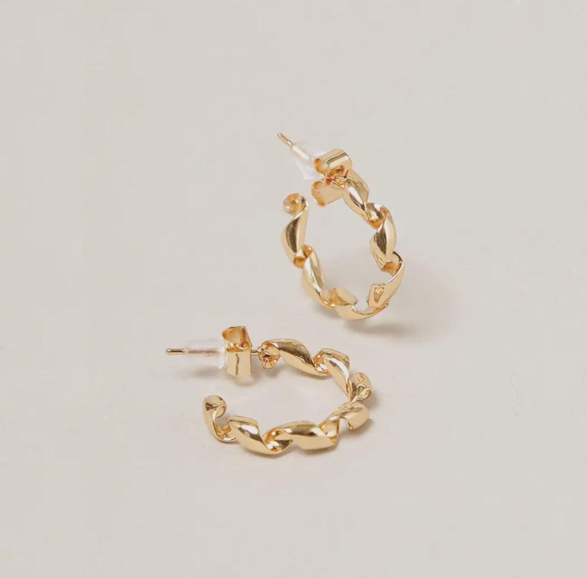 Gold Twisted Hoops