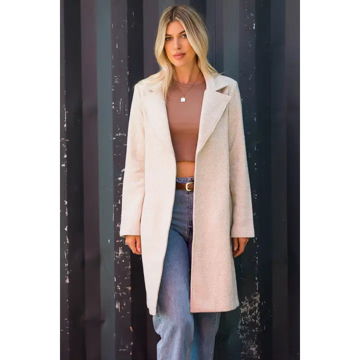 The Julia Wool Blend Herringbone Coat