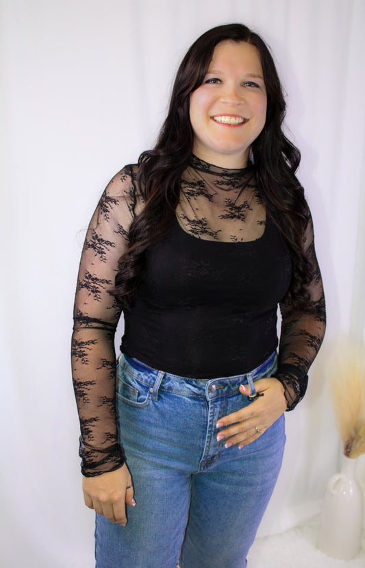 Floral Lace Layering Mech Top
