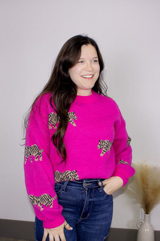 Rose Leopard Sweater
