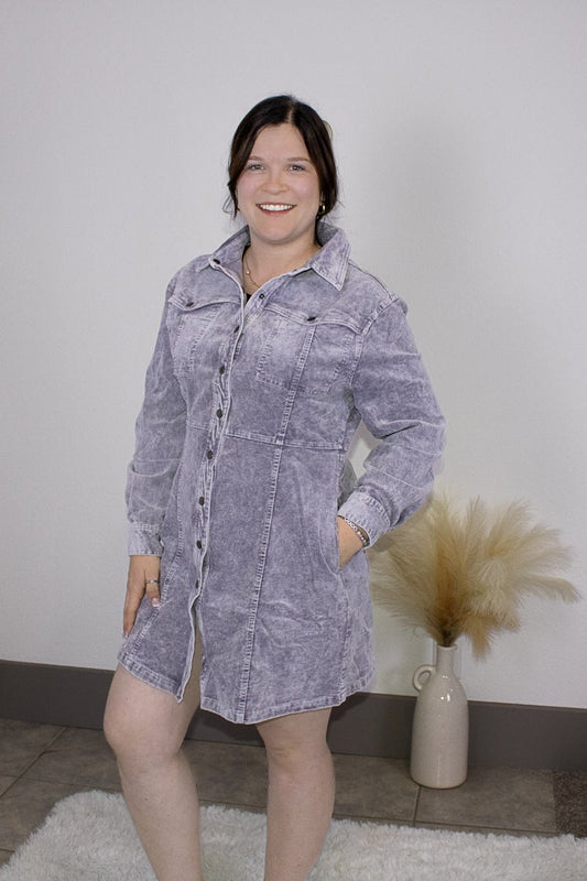 Hailey Washed Corduroy Mini Dress