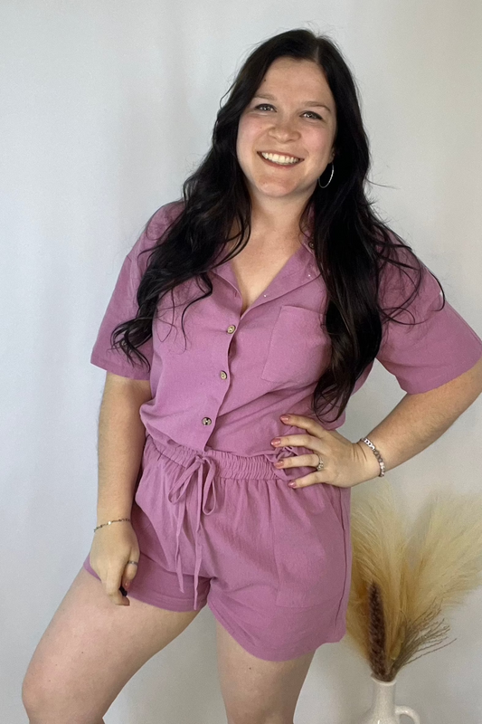 Button Down Short Sleeve and Pants Set