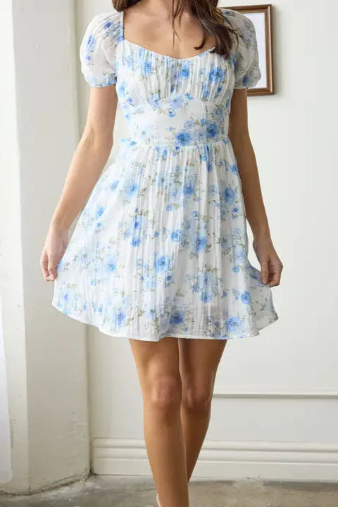 Kara Floral Back Tie Mini Dress