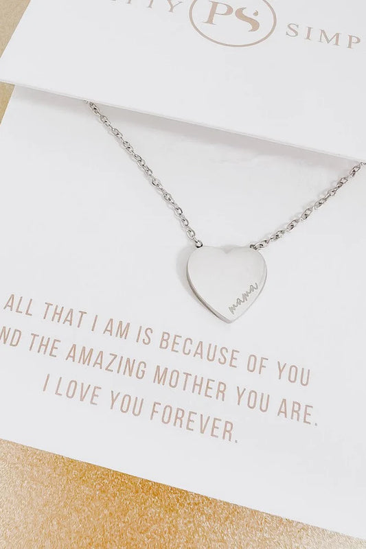 Sweet Heart Waterproof Necklace - MAMA
