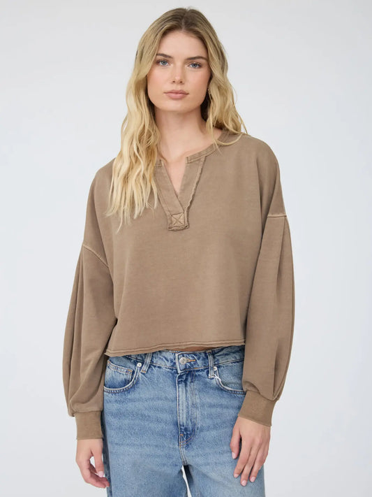 Boxy Long Sleeve Knit Crop Top